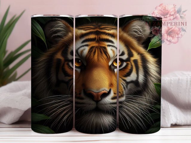 Exotic Tiger Jungle Tumbler, Exotic Animal Wrap, Cute Tiger Cup, Artistic Sublimation Design, Nature Gift Tumbler, Sweet Jungle Wrap, Adorable Tiger Cup Sublimation Li Zamperini 