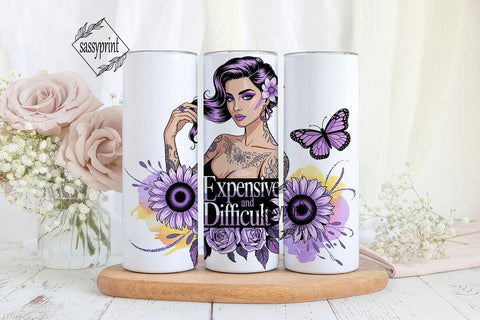 Expensive & Difficult 20oz Tumbler Wrap Sublimation sassyprint 