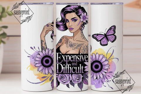 Expensive & Difficult 20oz Tumbler Wrap Sublimation sassyprint 