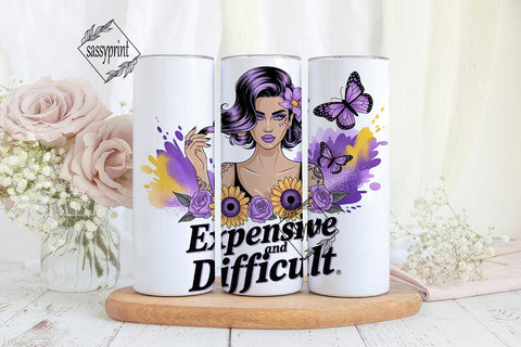 Expensive & Difficult 20oz Tumbler Wrap Sublimation sassyprint 