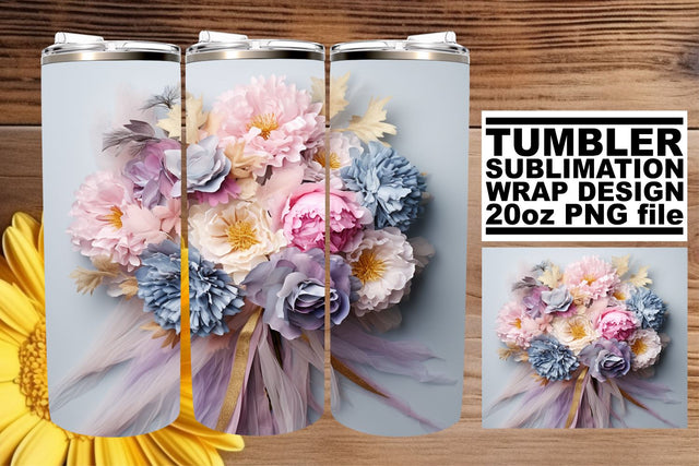 Experience 3D Floral Magic with our Tumbler Sublimation Designs Sublimation afrosvg 