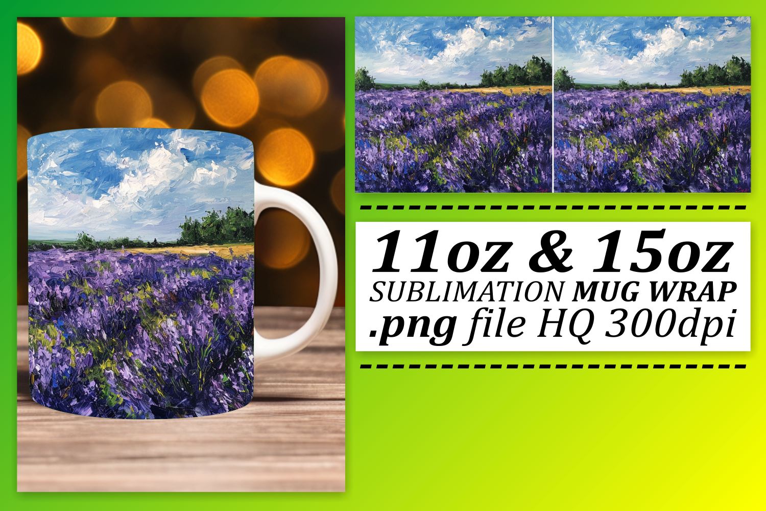 Lavender mug Sublimation, flowers mug 11oz 15oz
