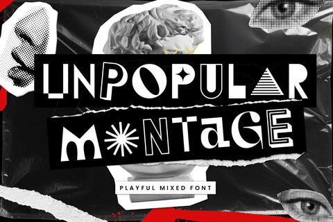 Experimental Mixed Font – Unpopular Montage Font Arterfak Project 