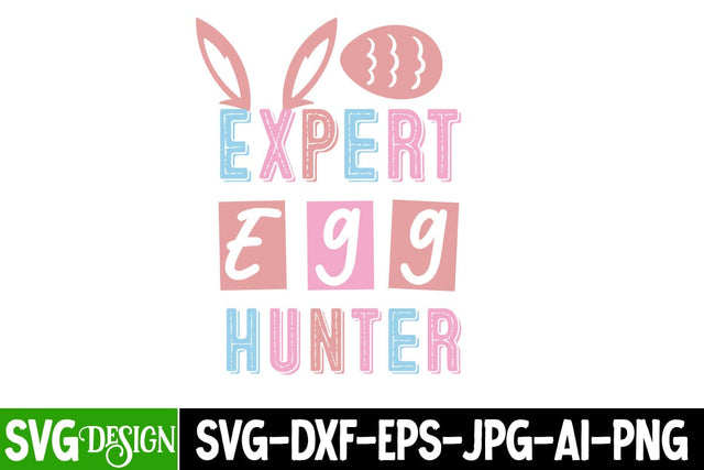 Expert Egg Hunter SVG Design, Happy Easter Day SVG, Easter Day SVG Design,Hoppy Easter SVG,Easter Bunny SVG Cut File SVG BlackCatsMedia 