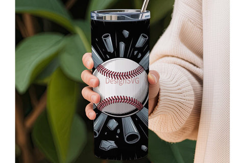 Exploding Baseball Bat 20oz Tumbler Sublimation DesignSVG 