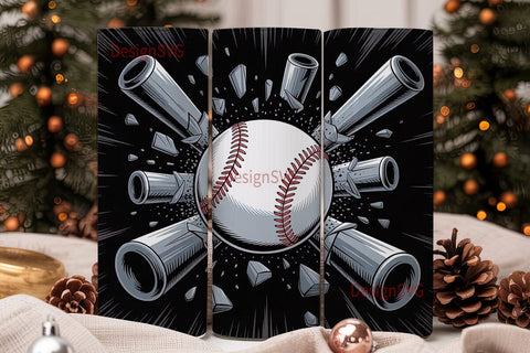 Exploding Baseball Bat 20oz Tumbler Sublimation DesignSVG 