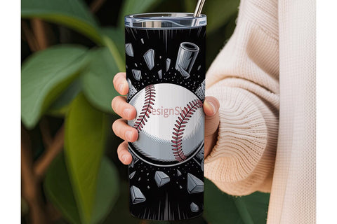 Exploding Baseball Bat 20oz Tumbler Sublimation DesignSVG 