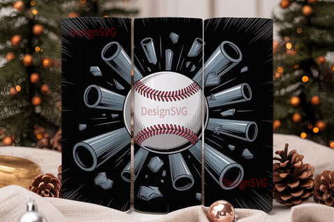 Exploding Baseball Bat 20oz Tumbler Sublimation DesignSVG 