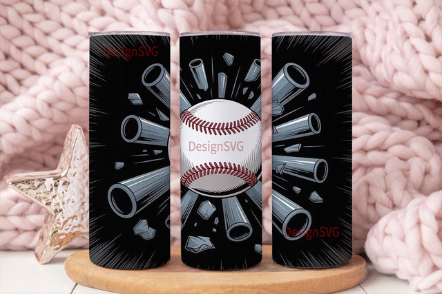 Exploding Baseball Bat 20oz Tumbler Sublimation DesignSVG 