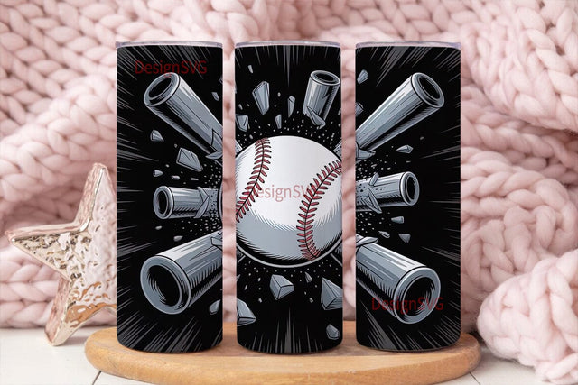 Exploding Baseball Bat 20oz Tumbler Sublimation DesignSVG 