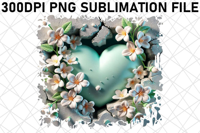 express creativity! , High-resolution PNG images for t-shirt transfers, 3D Heart Sublimation afrosvg 