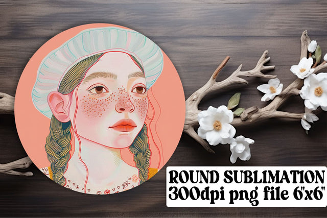 Expressive Portrait Art Ornament Design - Sublimation Keychain Sublimation afrosvg 