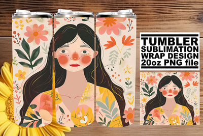 Expressive Portrait Art Tumbler Design - Sublimation 20oz Sublimation afrosvg 