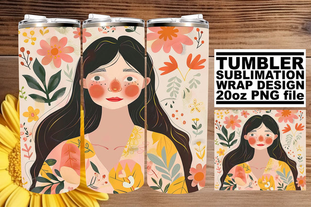 Expressive Portrait Art Tumbler Design - Sublimation 20oz Sublimation afrosvg 