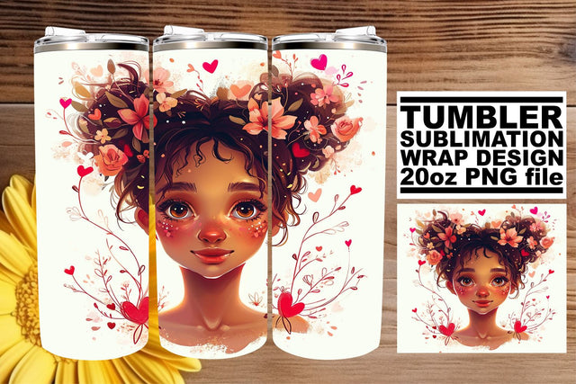 Expressive Valentine's Tumbler Wrap Art Sublimation afrosvg 