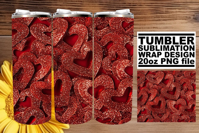 Exquisite Red Glitter Pattern Tumbler Design for Tumblers Sublimation afrosvg 