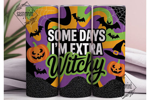 Extra Witchy Halloween 20oz Tumbler Wrap Sublimation sassyprint 