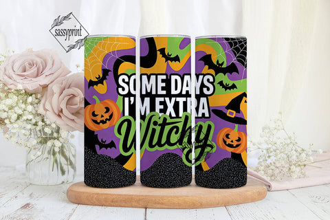 Extra Witchy Halloween 20oz Tumbler Wrap Sublimation sassyprint 