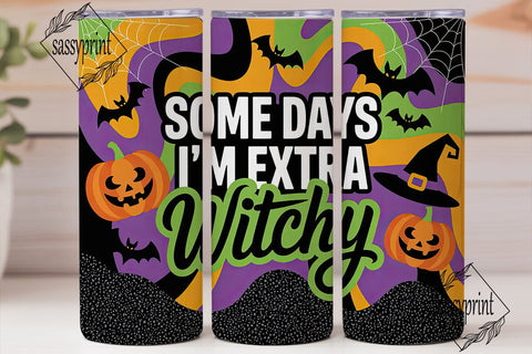 Extra Witchy Halloween 20oz Tumbler Wrap Sublimation sassyprint 