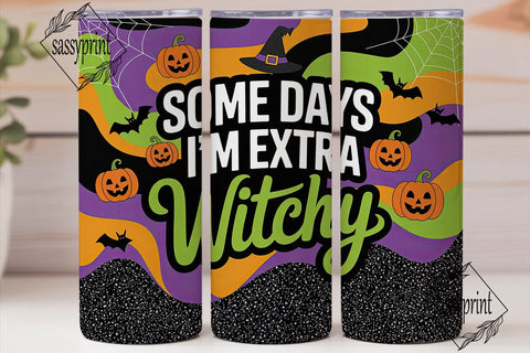 Extra Witchy Halloween 20oz Tumbler Wrap Sublimation sassyprint 