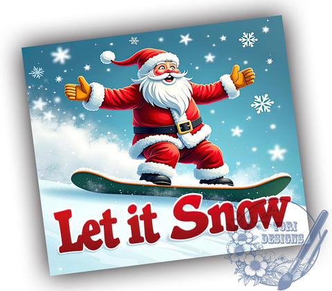 Extreme Santa Let It Snow 20oz Tumbler, Extreme Santa, Let It Snow, Tumbler Wrap, Sublimation Design, Christmas Decor, Holiday Gift, Winter Fun Sublimation ToriDesigns 