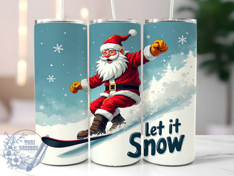 Extreme Santa Let It Snow 20oz Tumbler, Extreme Santa, Let It Snow, Tumbler Wrap, Sublimation Design, Christmas Decor, Holiday Gift, Winter Fun Sublimation ToriDesigns 