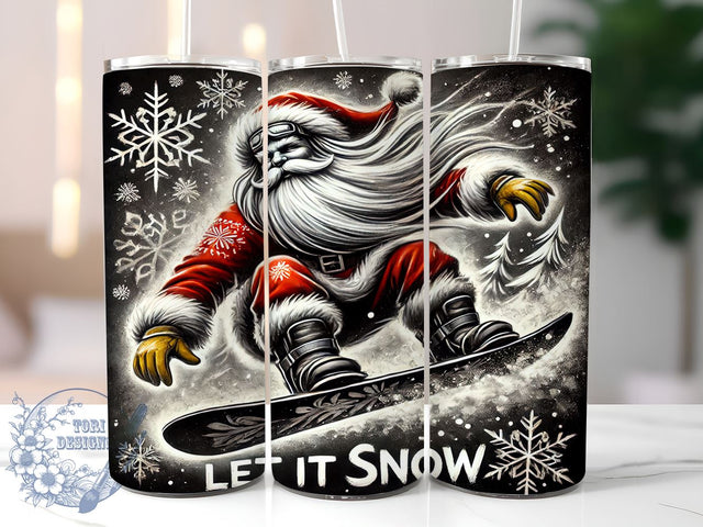 Extreme Santa Let It Snow 20oz Tumbler, Extreme Santa, Let It Snow, Tumbler Wrap, Sublimation Design, Christmas Decor, Holiday Gift, Winter Fun Sublimation ToriDesigns 