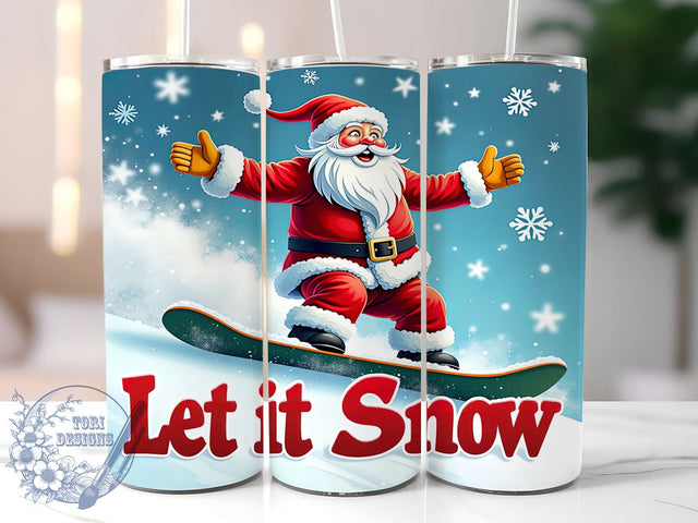 Extreme Santa Let It Snow 20oz Tumbler, Extreme Santa, Let It Snow, Tumbler Wrap, Sublimation Design, Christmas Decor, Holiday Gift, Winter Fun Sublimation ToriDesigns 