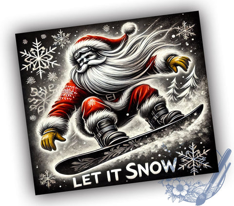 Extreme Santa Let It Snow 20oz Tumbler, Extreme Santa, Let It Snow, Tumbler Wrap, Sublimation Design, Christmas Decor, Holiday Gift, Winter Fun Sublimation ToriDesigns 