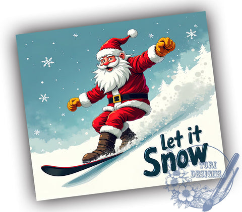 Extreme Santa Let It Snow 20oz Tumbler, Extreme Santa, Let It Snow, Tumbler Wrap, Sublimation Design, Christmas Decor, Holiday Gift, Winter Fun Sublimation ToriDesigns 