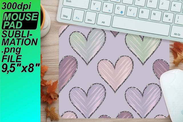 Eye-catching mouse mat design, perfect for any workspace! , Heart Sublimation HoodArtCraft 