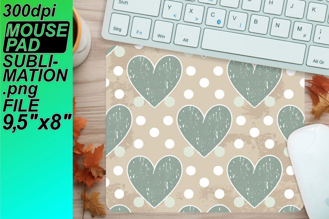 Eye-catching sublimation mouse mat, upgrade your workspace! , Heart Sublimation HoodArtCraft 