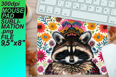 Eye-catching sublimation mouse mat, upgrade your workspace! , Raccon Sublimation HoodArtCraft 
