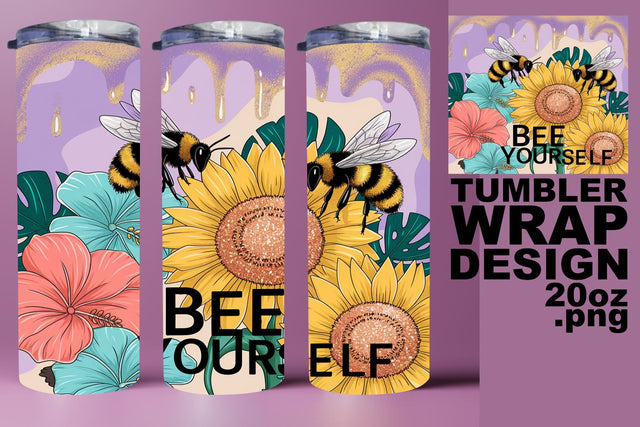 Eye-catching tumbler design, perfect for sublimation! , Bee Sublimation HoodArtCraft 