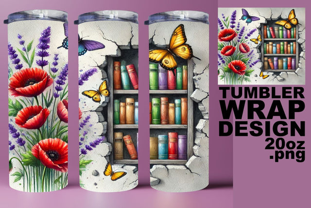 Eye-catching tumbler wrap, ideal for personal projects! , Books Sublimation HoodArtCraft 