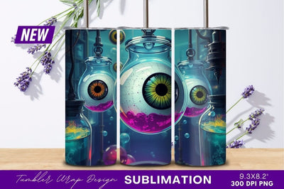 Eyeballs in tumblers png in laboratory setting Sublimation Regulrcrative 