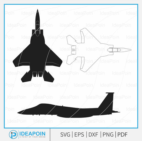 F-15 Eagle svg, F-15 Eagle Fighter Jet svg, F15 Eagle Jet Fighter Aircraft silhouette svg, F-15 Fighter Aircraft SVG, F-15 Eagle Clipart, F15 Military Aircraft cut file SVG Dinvect 
