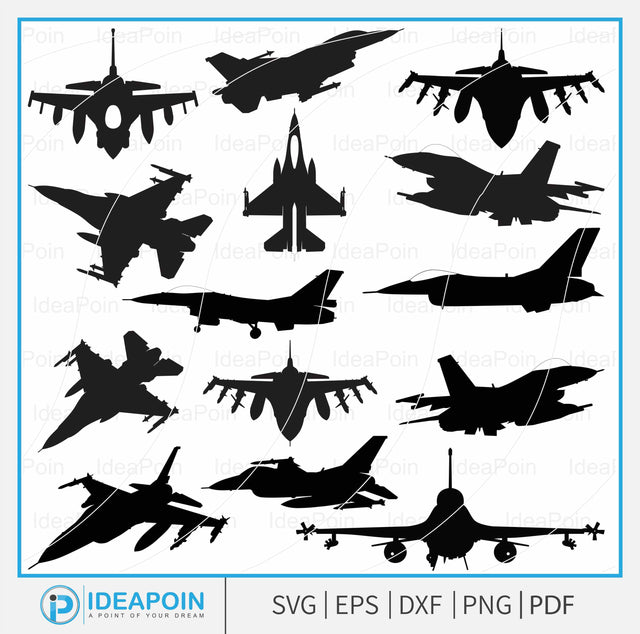 F-16 Fighting Falcon svg, F-16, F16 car decal, Warbird svg, F-16 USAF Military Plane, F-16 Falcon Clipart, F16 Isolated vector plane, Military Air Craft SVG Dinvect 