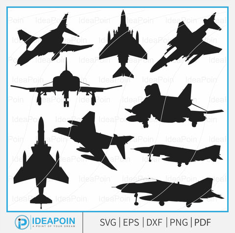 F-4 Phantom svg, F-4 Phantom Vector, Military Fighter Jet Aircraft silhouette, wood wall decor, Military Vehicle Drawings SVG Dinvect 