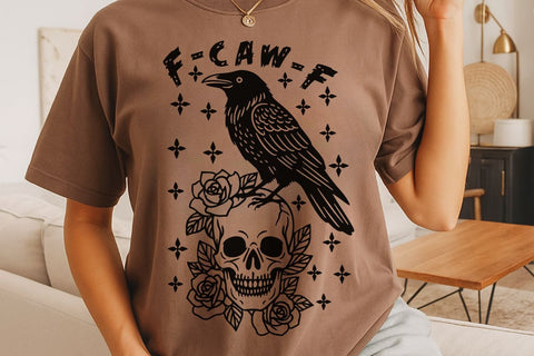 F-Caw-F| Funny Halloween Crow SVG Cutting Files. SVG CosmosFineArt 