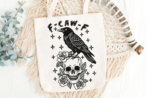 F-Caw-F| Funny Halloween Crow SVG Cutting Files. SVG CosmosFineArt 