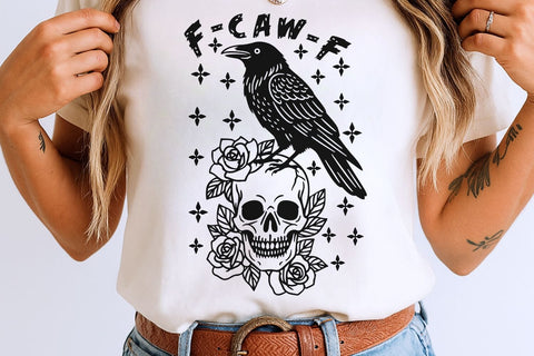 F-Caw-F| Funny Halloween Crow SVG Cutting Files. SVG CosmosFineArt 