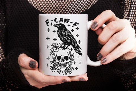 F-Caw-F| Funny Halloween Crow SVG Cutting Files. SVG CosmosFineArt 
