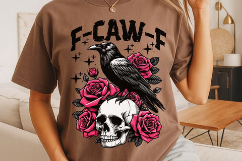 F-Caw-F PNG| Spooky Bird Halloween Sublimation Png. Sublimation CosmosFineArt 