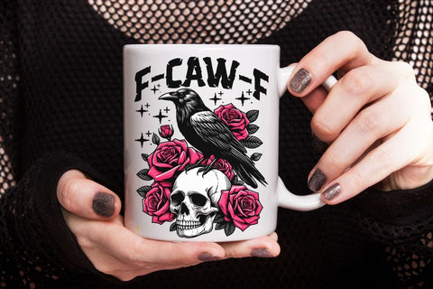 F-Caw-F PNG| Spooky Bird Halloween Sublimation Png. Sublimation CosmosFineArt 