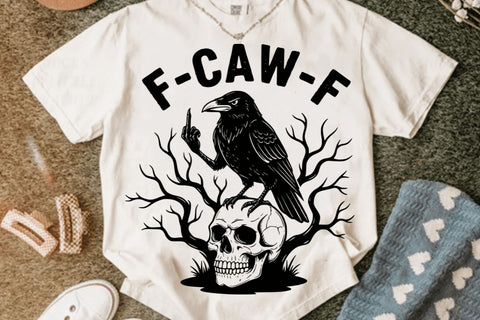F-Caw-F SVG, F-Caw-F PNG, FcawF DTF Print, Funny Gothic Raven Art,Crow Digital Art,Funny Raven Design,Printable Bird Clipart,Dark Bird Humor SVG BB Type Studios 