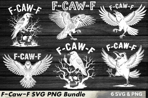 F-Caw-F SVG, F-Caw-F PNG, FcawF DTF Print, Funny Gothic Raven Art,Crow Digital Art,Funny Raven Design,Printable Bird Clipart,Dark Bird Humor SVG BB Type Studios 