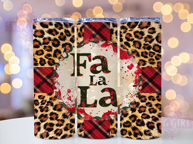 Fa La La Christmas Animal 20oz Tumbler Wrap Sublimation Design, Straight Tapered Tumbler Wrap, Western Tumbler Png, Instant Digital Download Sublimation SvggirlplusArt 