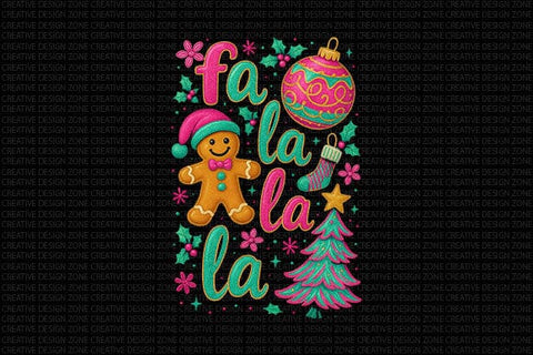 Fa La La La Christmas PNG Cute SVG BillahCrafts 