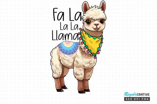 Fa la la la la llama png design Sublimation Regulrcrative 